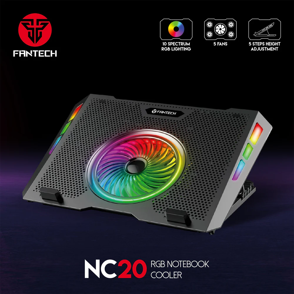 Fantech NC20 RGB Laptop Stand Cooling Pad Fantech NC20 RGB Laptop Stand Cooling Pad